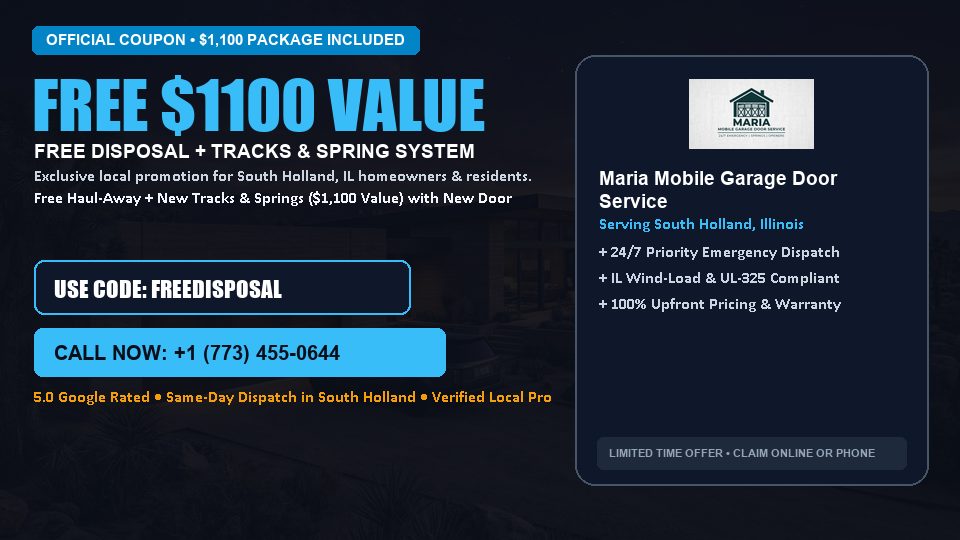 Maria Mobile Garage Door Service FREE Haul-Away & Heavy-Duty Tracks with New Door